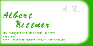 albert mittner business card
